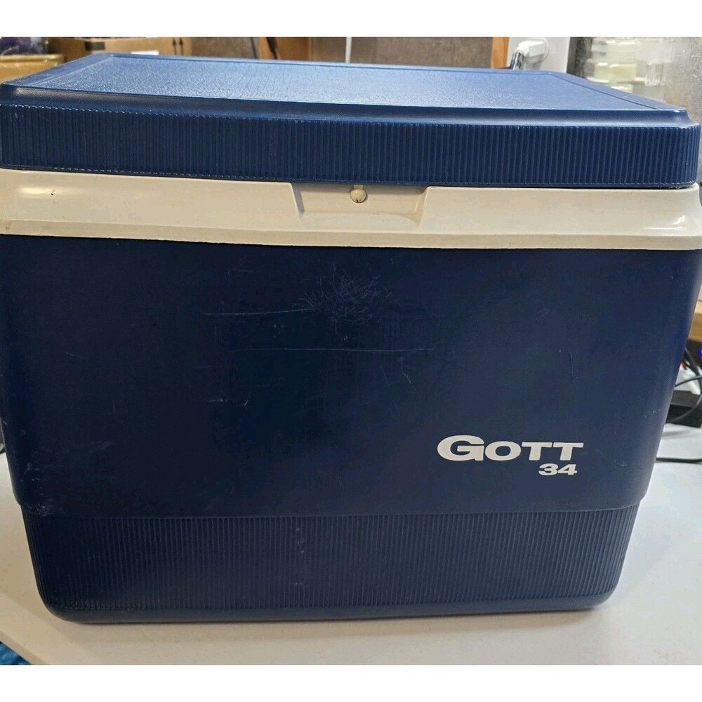 Vintage Gott Cooler 34 Qt Model 1934 Blue Ice Chest USA